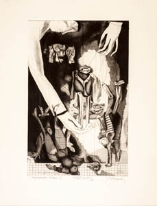 Marionet Theatre I_1983_etching_49x32